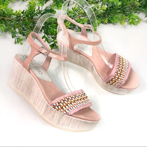 Hispanitas Shoes - Hispanitas Blush Woven Ankle Strap Wedge Sandals 7